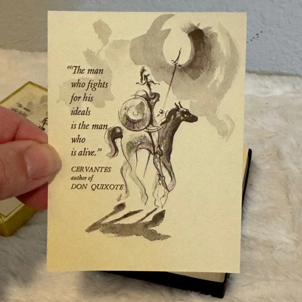 Vintage Antioch Bookplate Company Don Quixote Cervantes Quote Book Labels Boxed